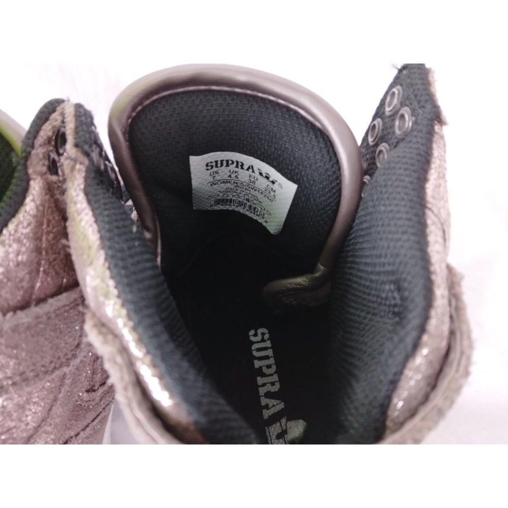 Supra Skytop Sneakers Skate Shoes Pink Metallic Rose Gold Womens Size 7 - Picture 8 of 11